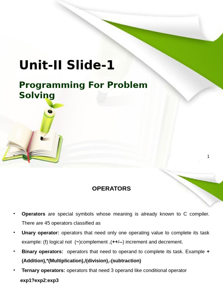 C Programming Operators Explained | PDF | Computing | Computer Science