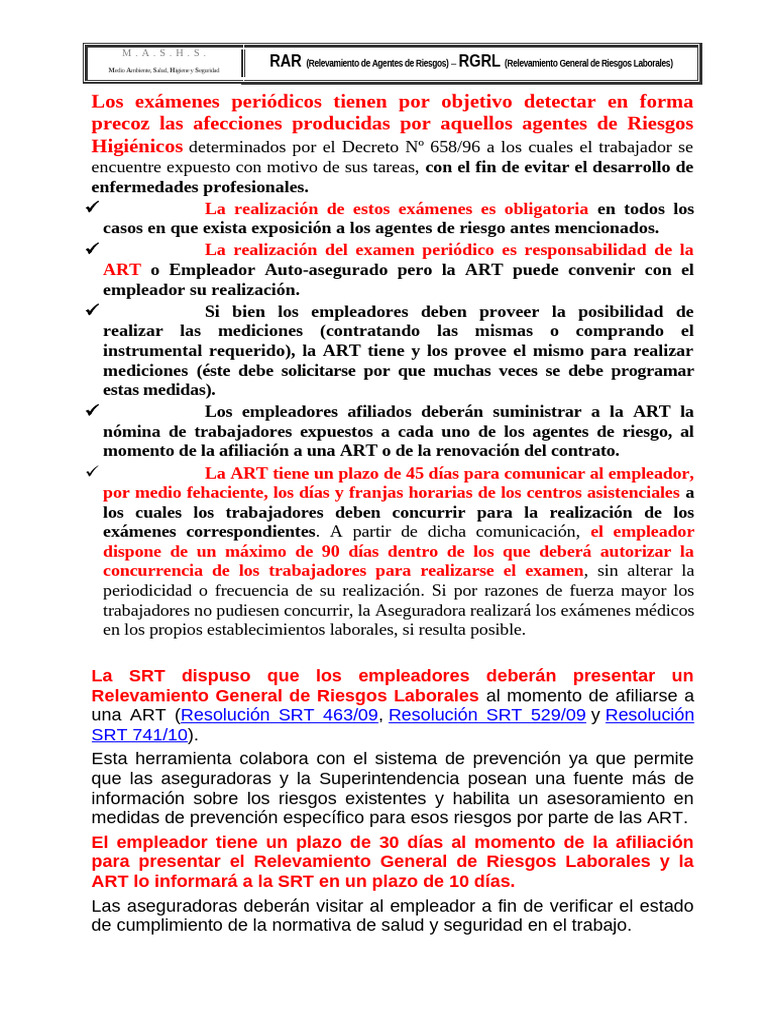 1-RAR-Relevamiento de Agentes de Riesgos - RGRL | PDF | Derecho laboral