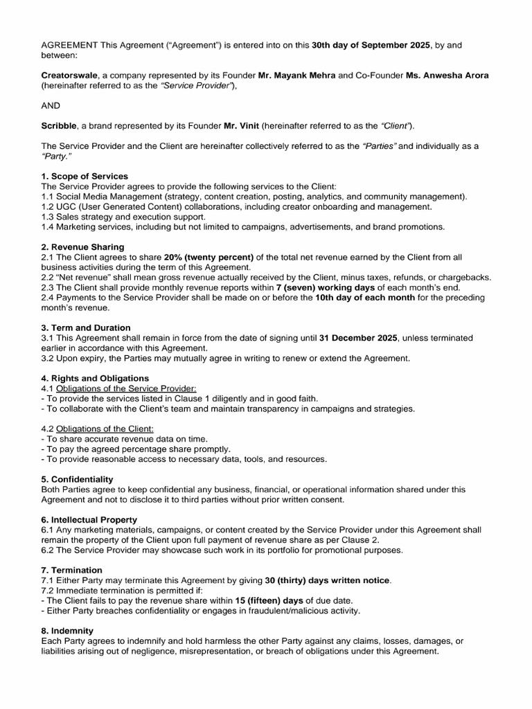 Final Contract. | PDF