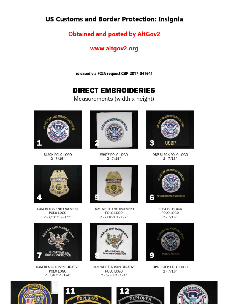 CBP_insignia | PDF | U.S. Customs And Border Protection | Military ...