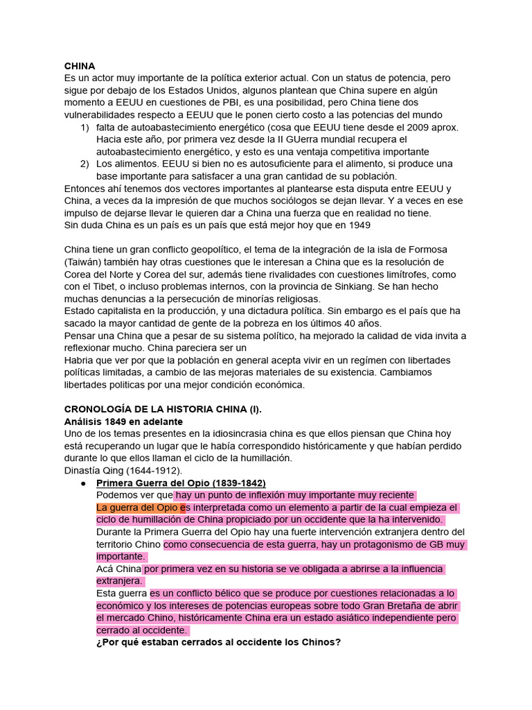 Historia y Geopolítica de China | PDF | Mao Zedong | Revolución cultural