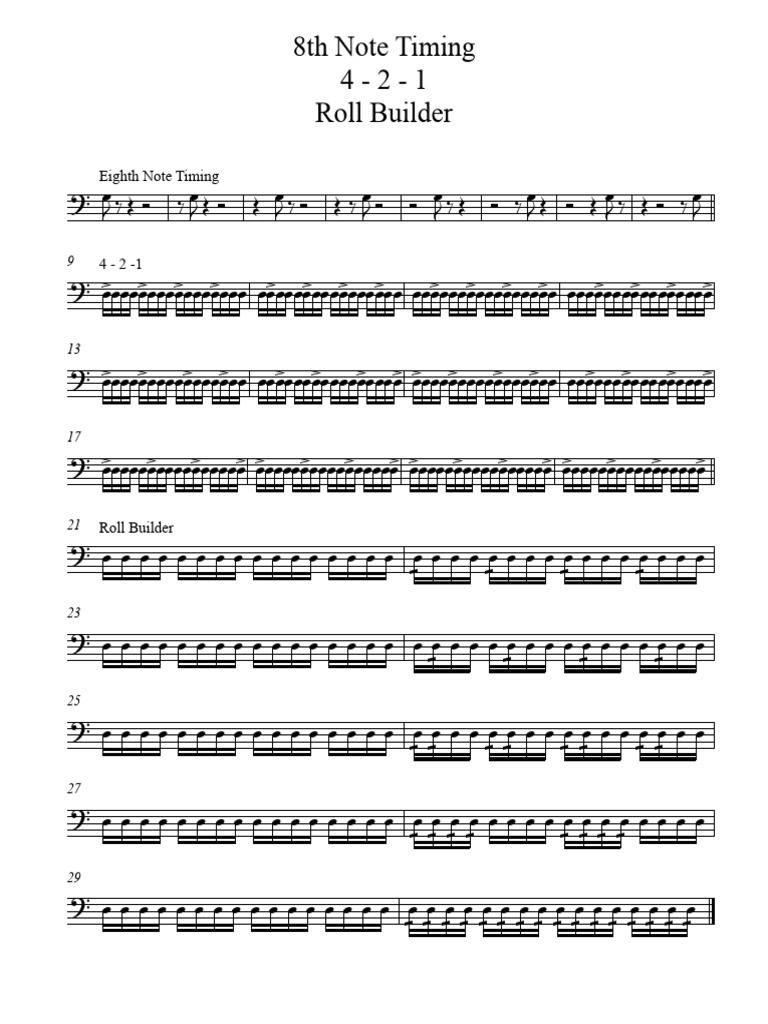 Eighth Note Timing 421 Roll Builder | PDF