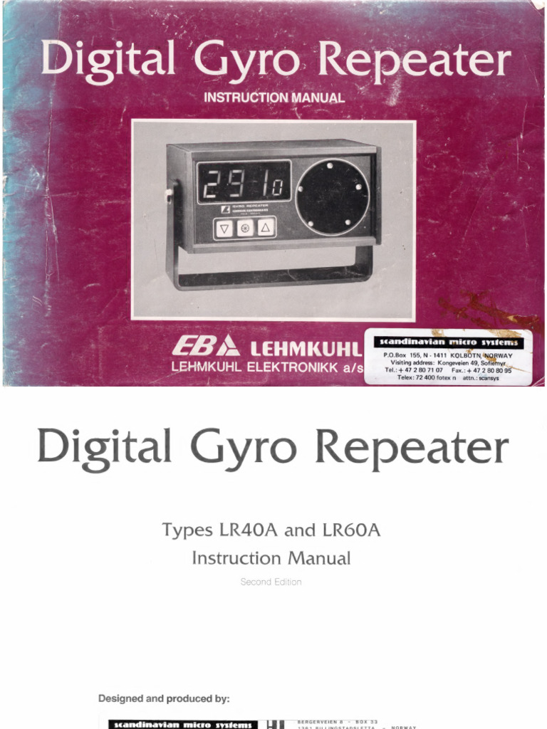 Digital Gyro Repeater Manual LR40A/LR60A | PDF | Electrical