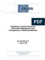 ERGEG - Guidelines of Good Practice On Information Management and Tranparency in Electricity Markets