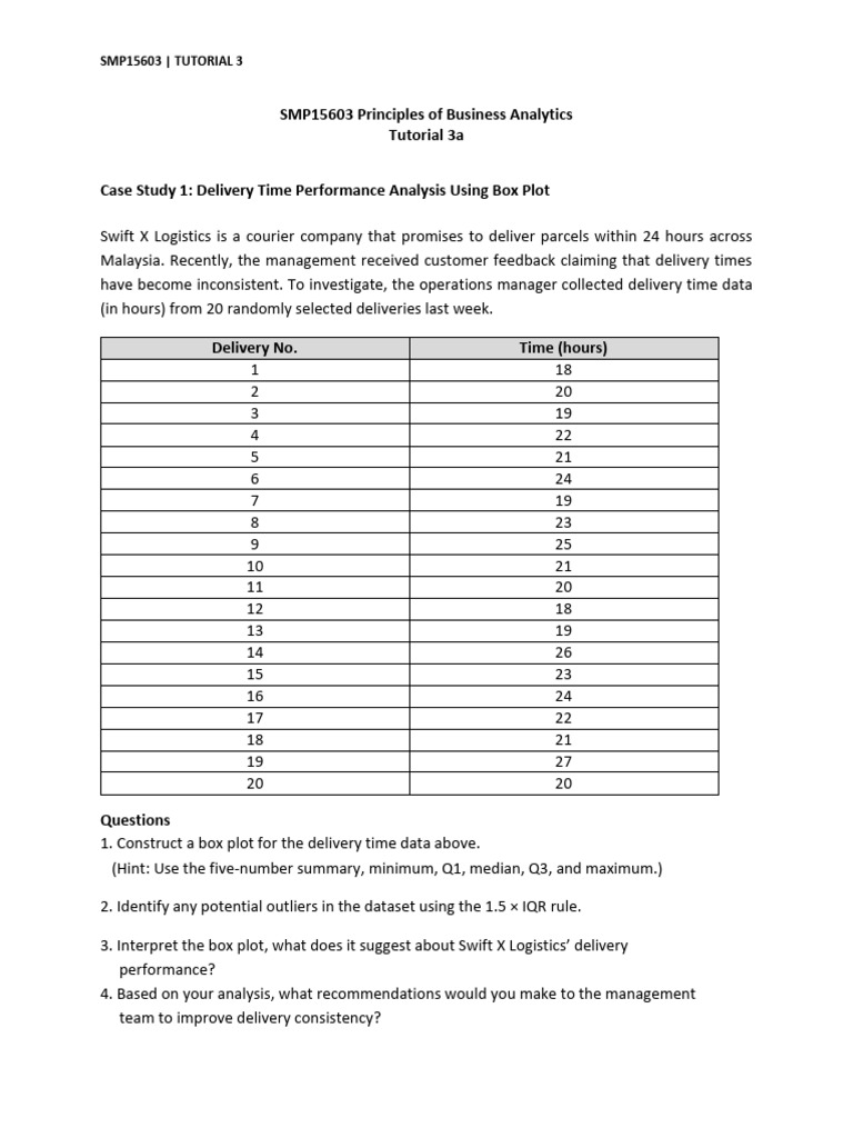 Tutorial 3a | PDF | Statistical Analysis | Teaching Mathematics