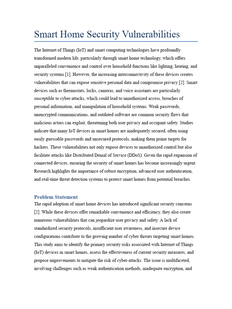 Smart Home Security Risks and Solutions | PDF | Security | Computer ...