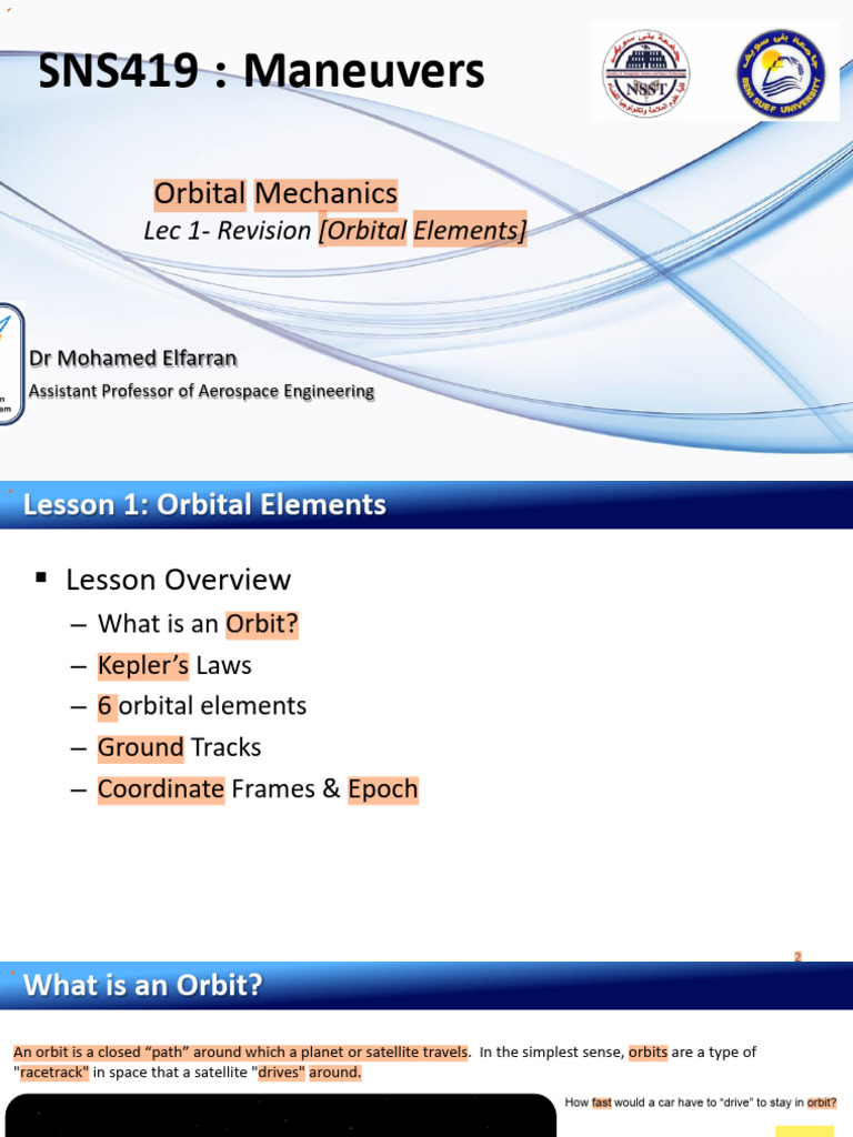 Lec 0 | PDF | Orbit | Orbital Inclination