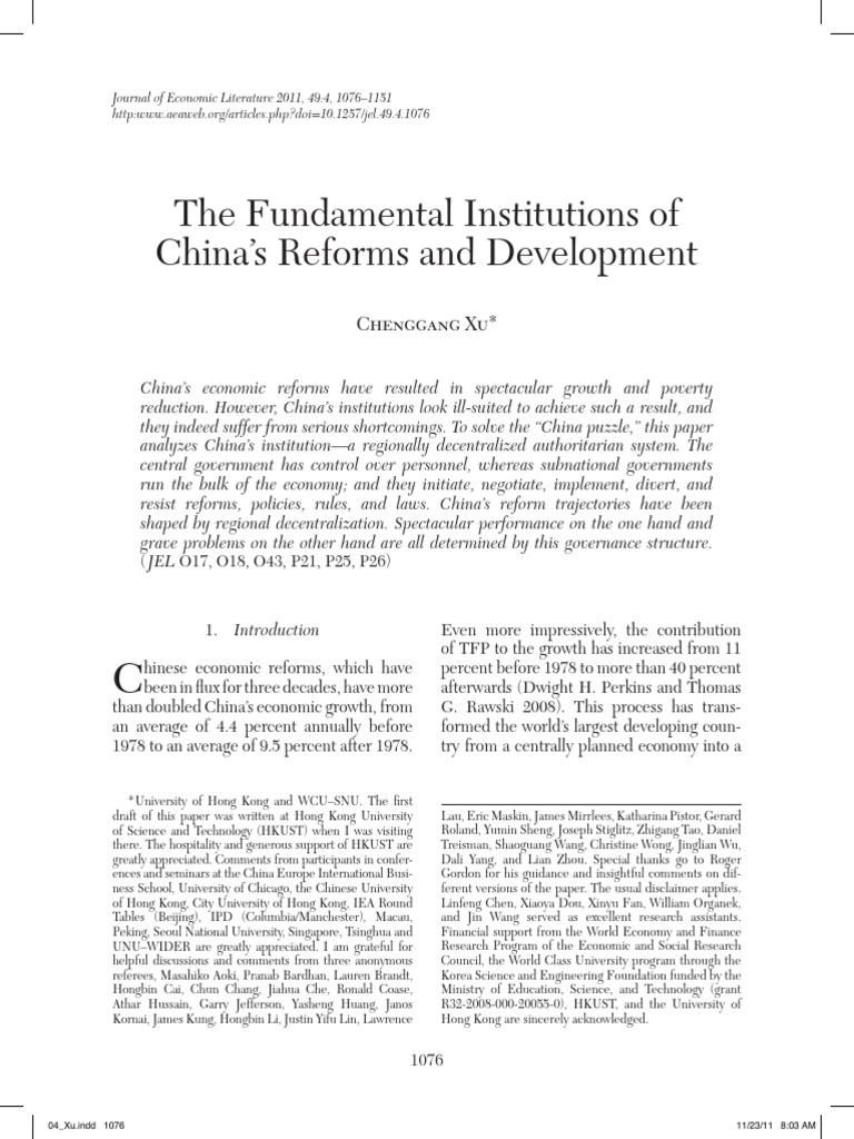 China's Economic Reforms and Institutions | PDF | China | World Politics