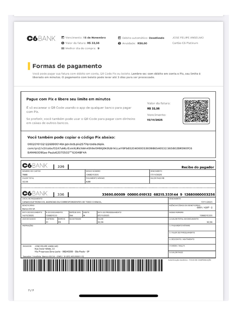 Fatura c6 | PDF