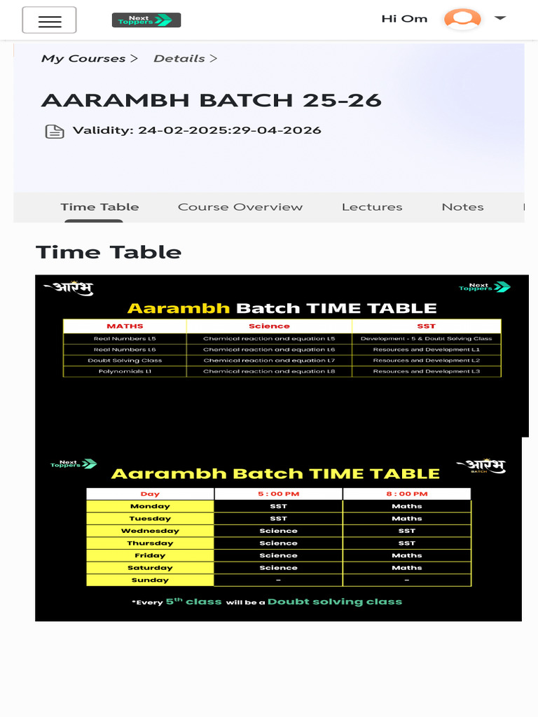 Aarambh Batch 25-26 | PDF