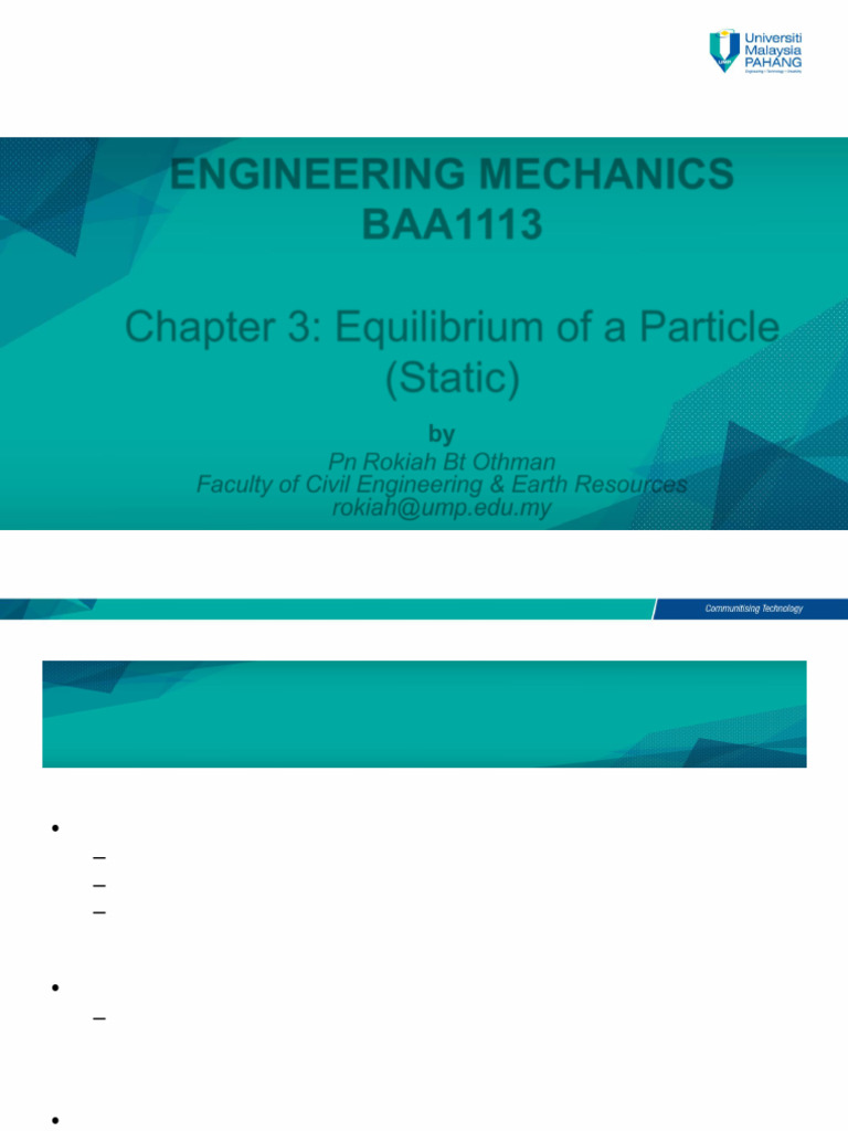 Equilibrium of a Particle in Mechanics | PDF | Force | Tension (Physics)