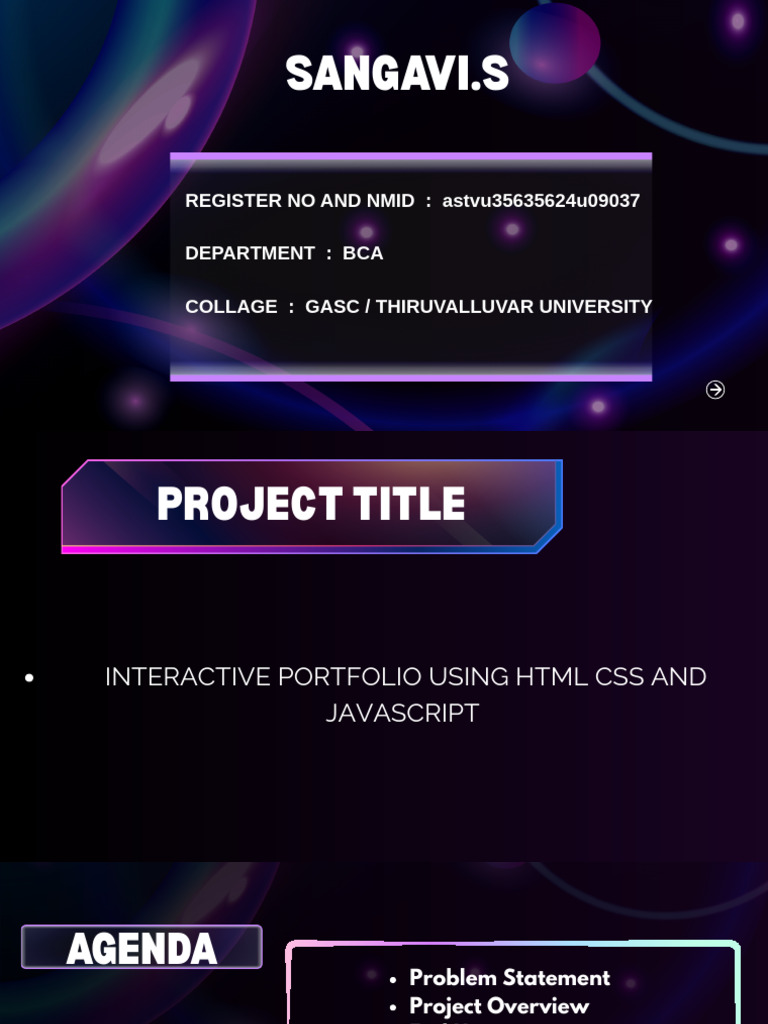 Interactive Portfolio with HTML, CSS, JS | PDF | Résumé | Page Layout