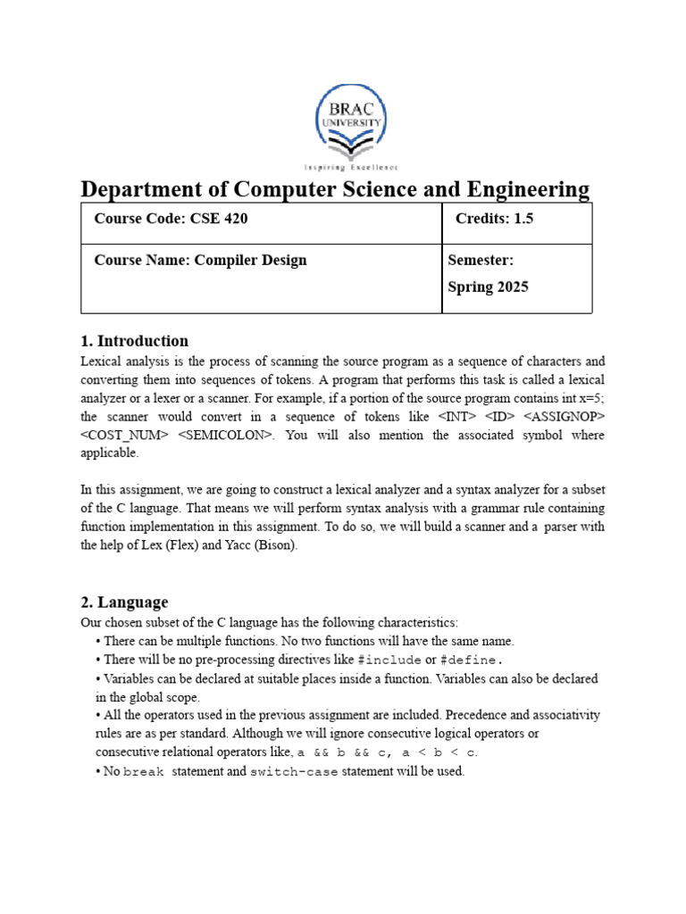 Compiler Design Assignment Overview | PDF | Parsing | Computer Programming