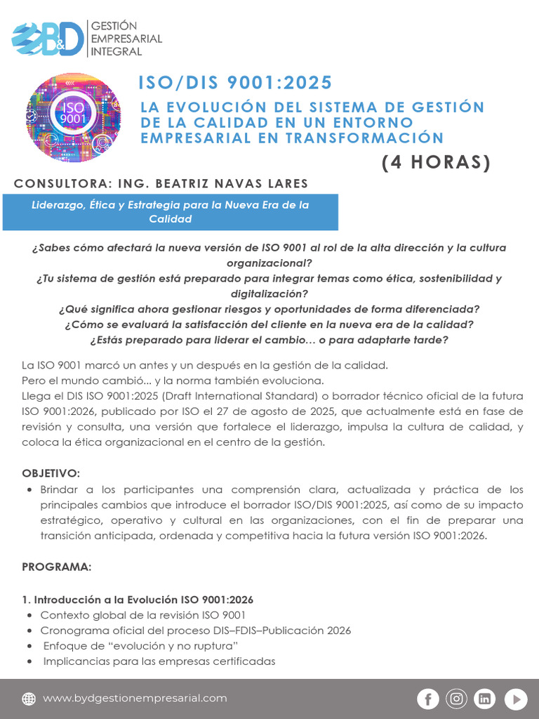 Impacto de ISO 9001:2025 en Liderazgo y Calidad | PDF | Organización ...