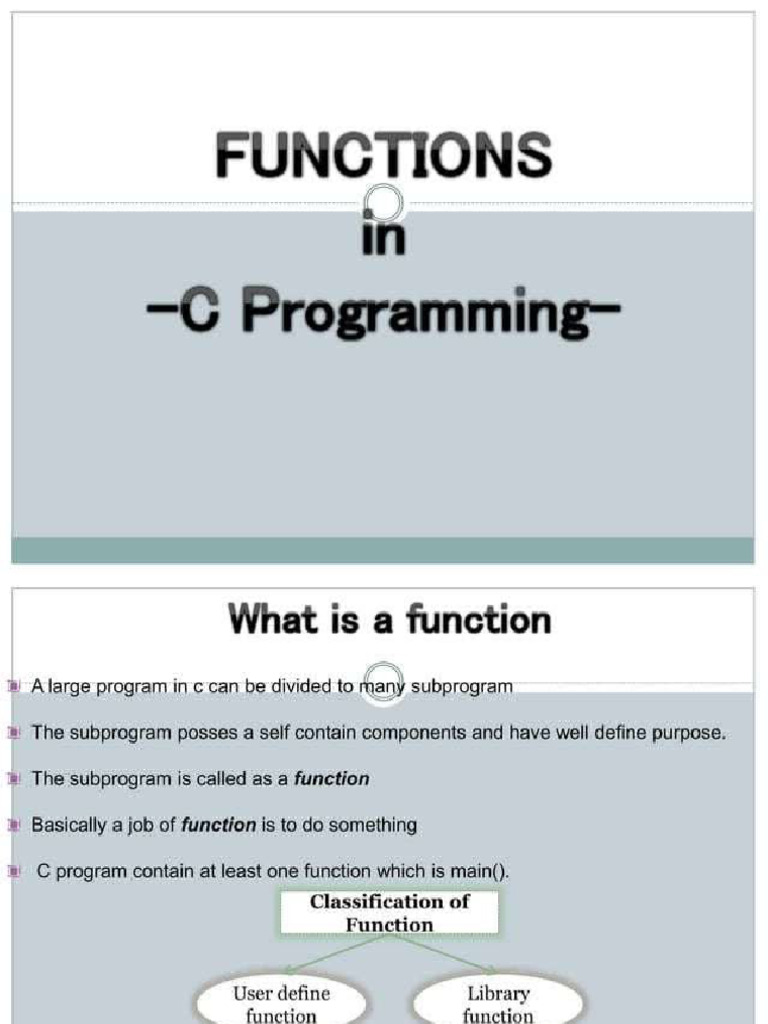 Function in C | PDF