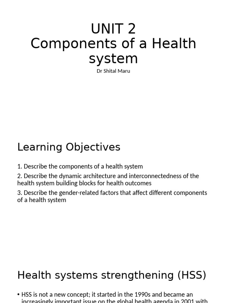 Health System Components Explained | PDF | Health Human Resources ...