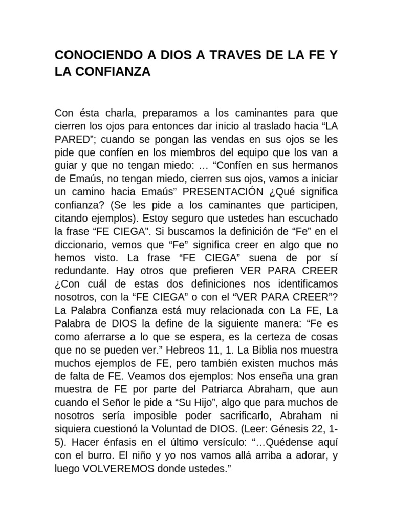 No. 8 - Conociendo A Dios A Traves de La Fe y La Confianza | PDF | Fe ...