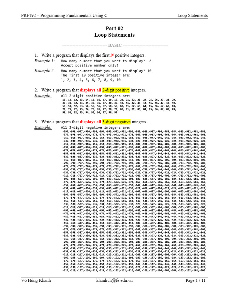 C Programming: Loop Statements Guide | PDF | Number Theory | Arithmetic