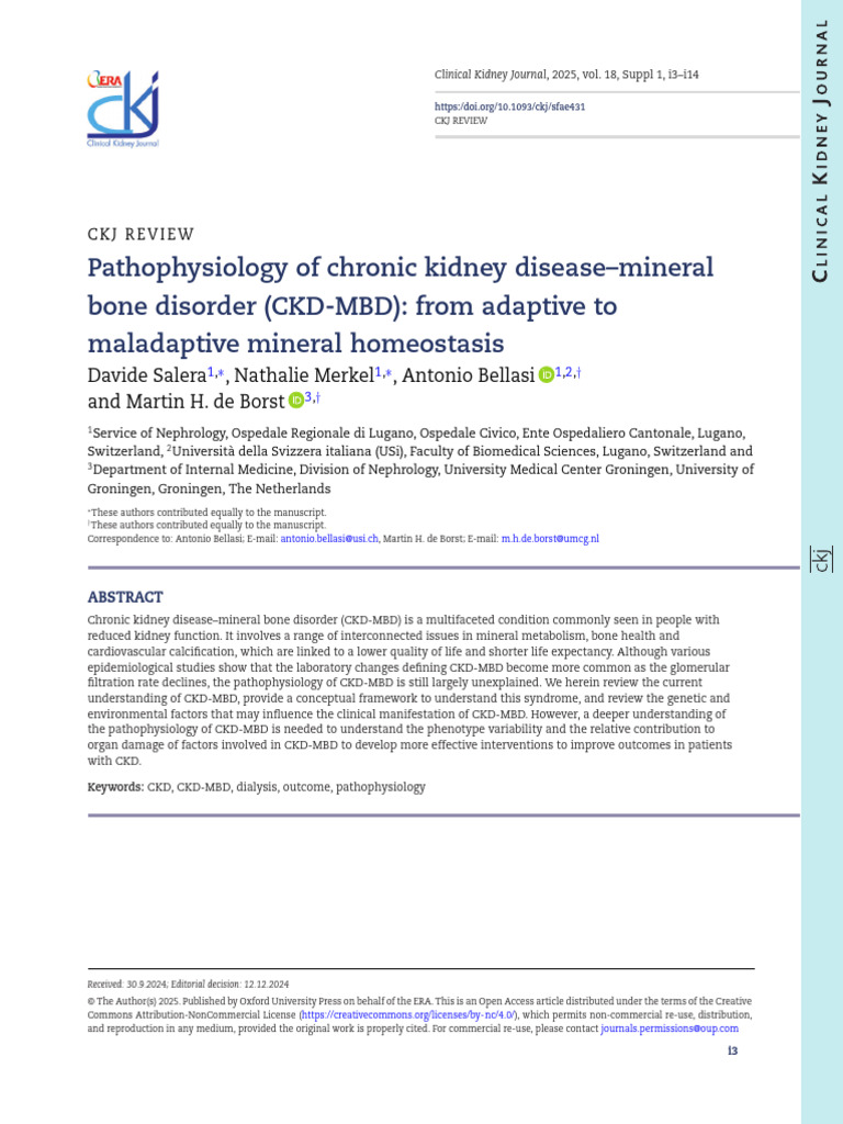 CKD-MBD Pathophysiology Explained | PDF | Chronic Kidney Disease ...