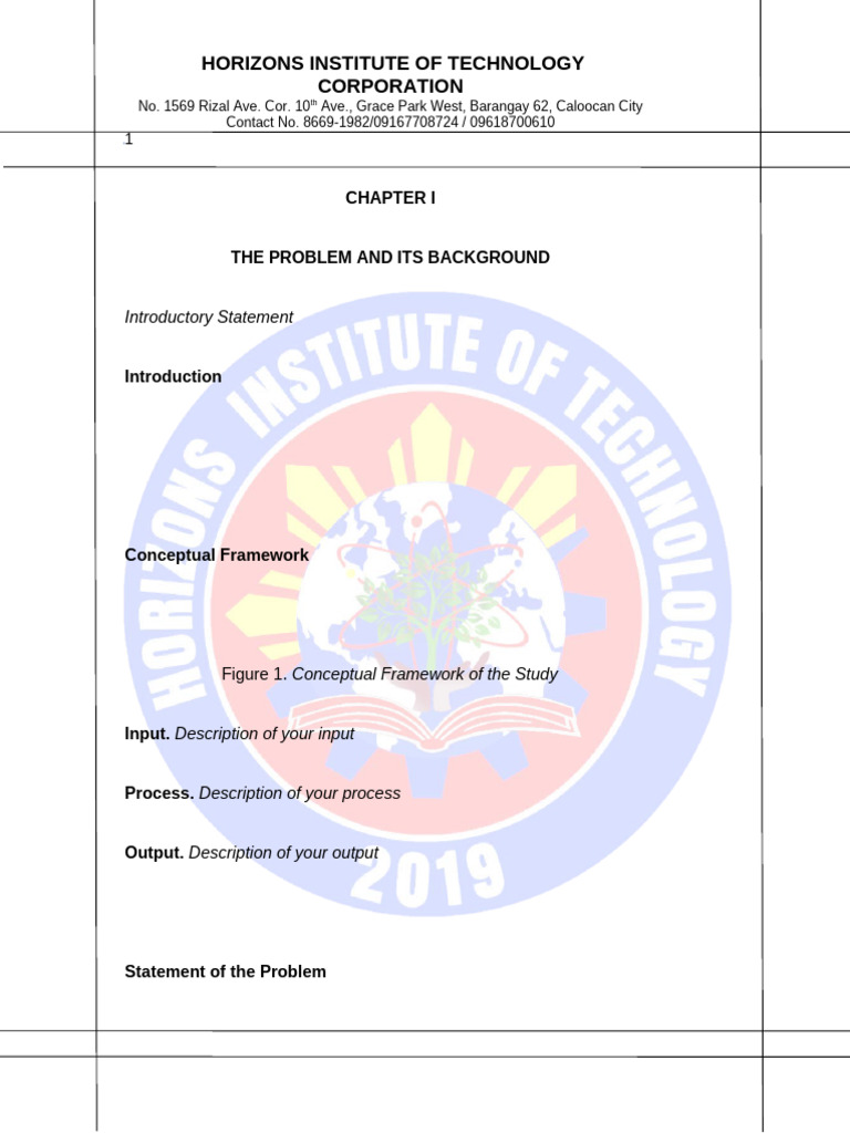 Horizons Institute Technology Study Overview | PDF