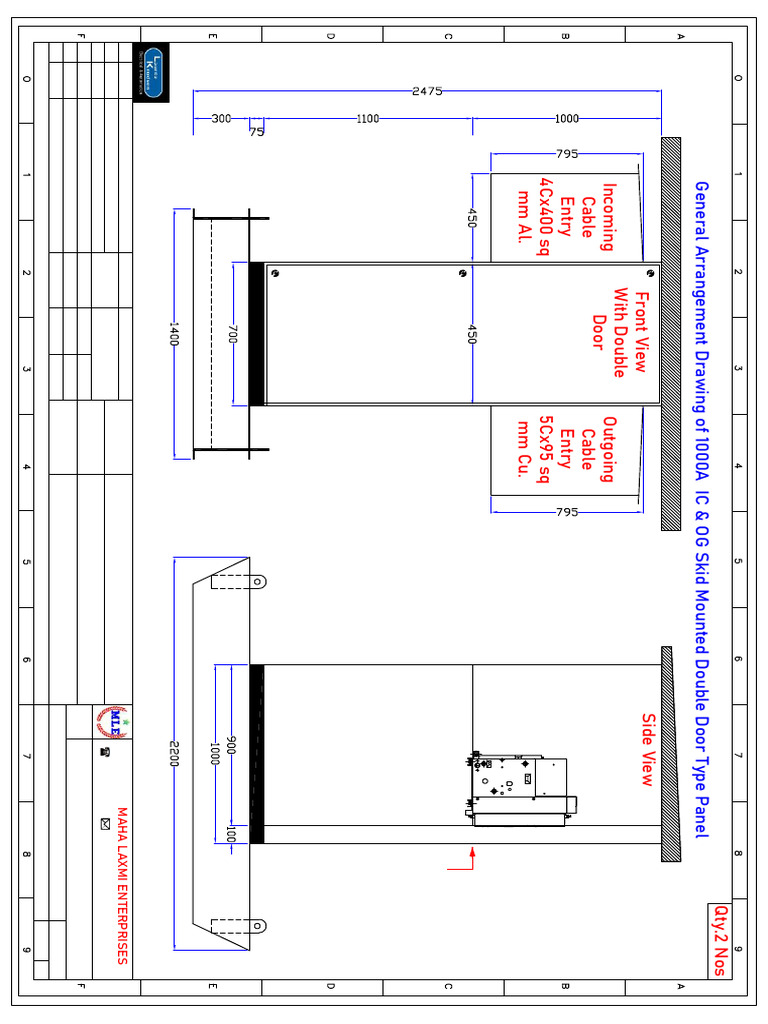 1000A Skid Mounted Panel Drawing | PDF | Electricity | Power (Physics)