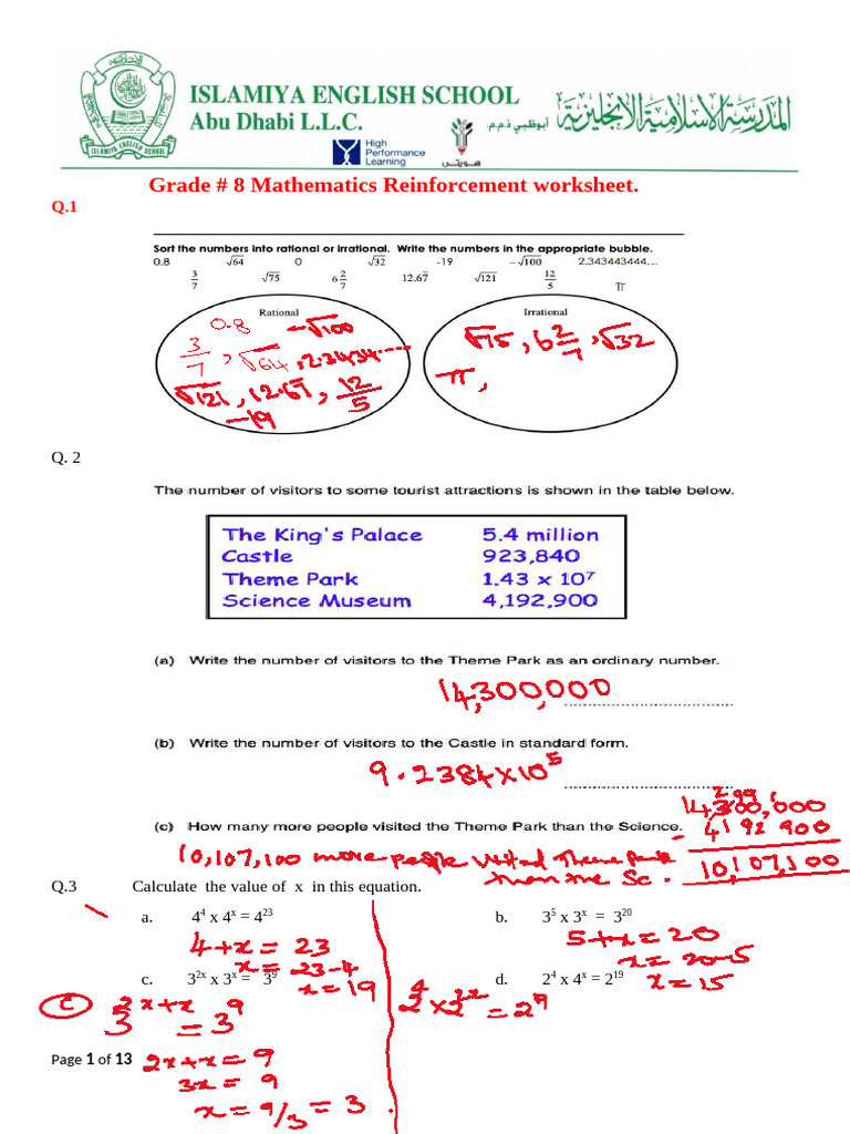 Gr.8 Reinforcement. 2 | PDF | Applied Mathematics | Mathematics