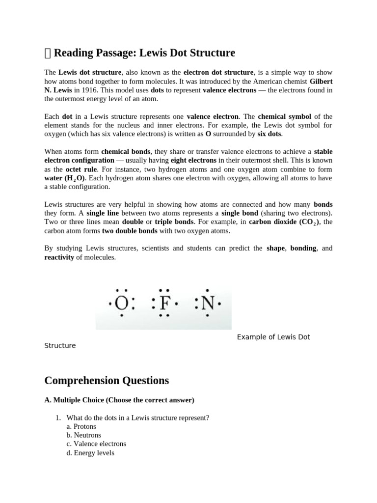 Lewis Dot Structure | PDF