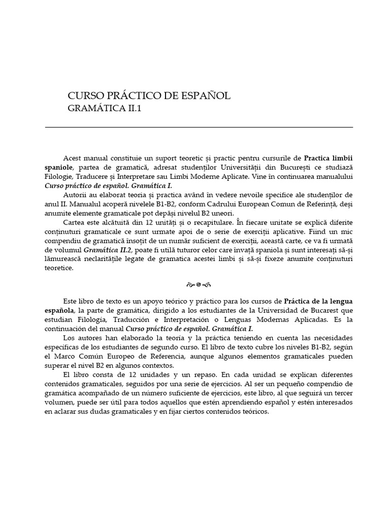 Curso de Gramática Española B1-B2 | PDF | Gramática | Lingüística