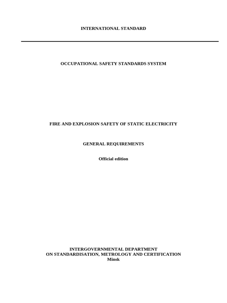 Static Electricity Safety Standards GOST 12.1.018-93 | PDF | Combustion ...