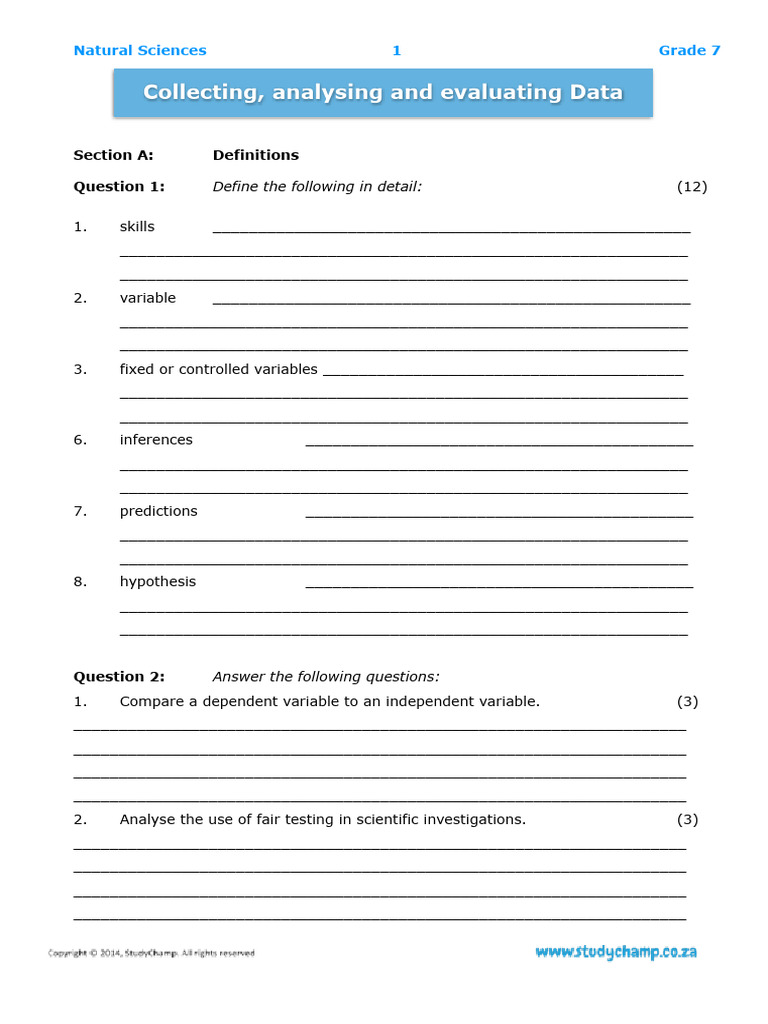 Gr7 NS Test Data | PDF | Compact Fluorescent Lamp | Incandescent Light Bulb
