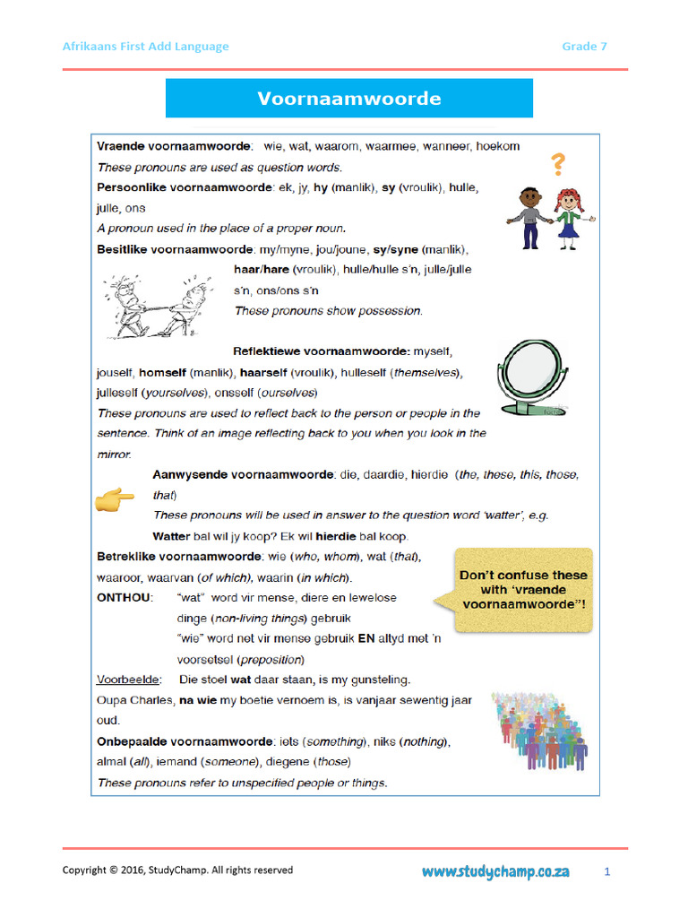 Gr7 Afr Voornaamwoorde | PDF