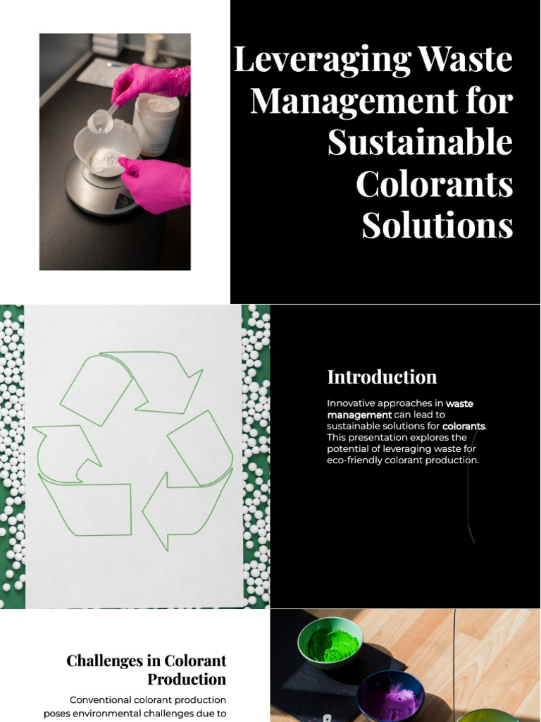 Sustainable Colorants from Waste Management | PDF | Sustainability | Waste