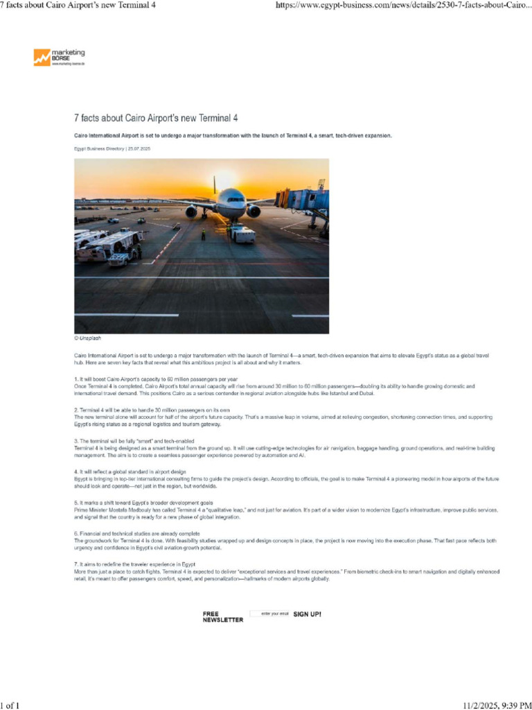 7 Facts About Cairo Airport's New Terminal 4 | PDF