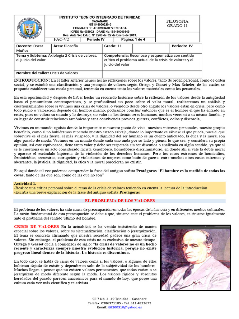 Crisis de Valores en la Sociedad Actual | PDF | Belleza | Moralidad