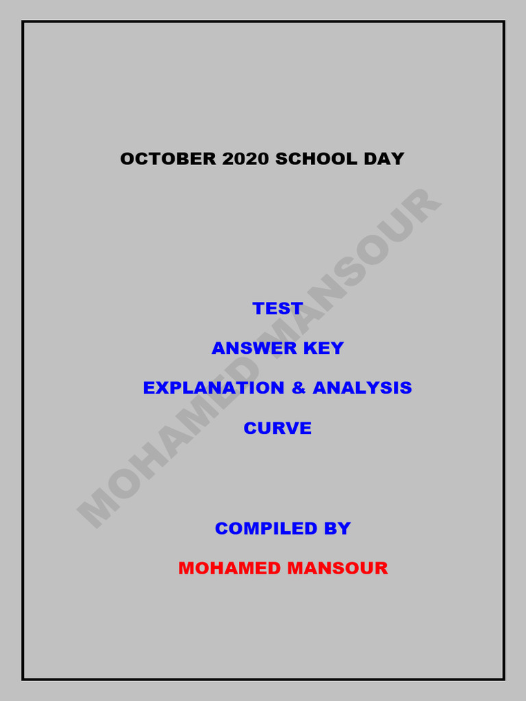October 2020 School Day Test Key | PDF | Comma | Linguistics