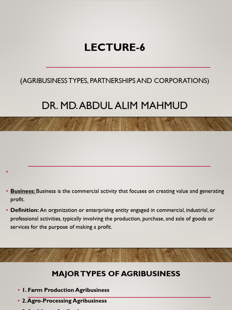 Agribusiness Lecture-6 | PDF | Agriculture | Agribusiness