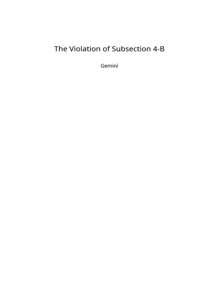 The Violation of Subsection 4-B | PDF