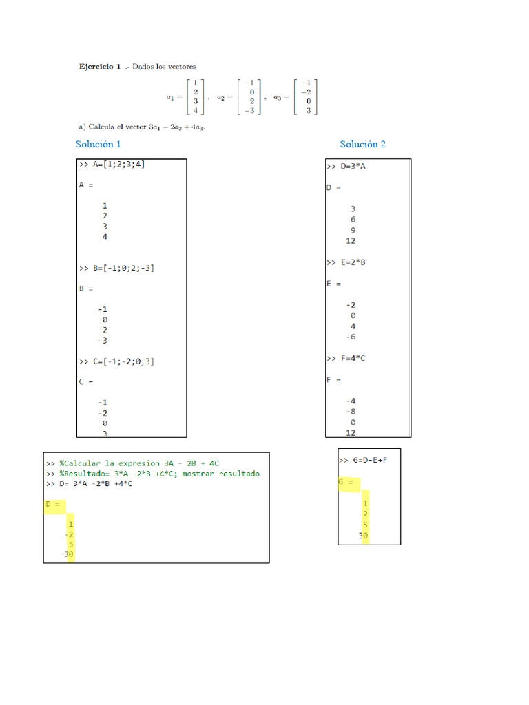p1 t1 - Magallon Matlab Matrices | PDF