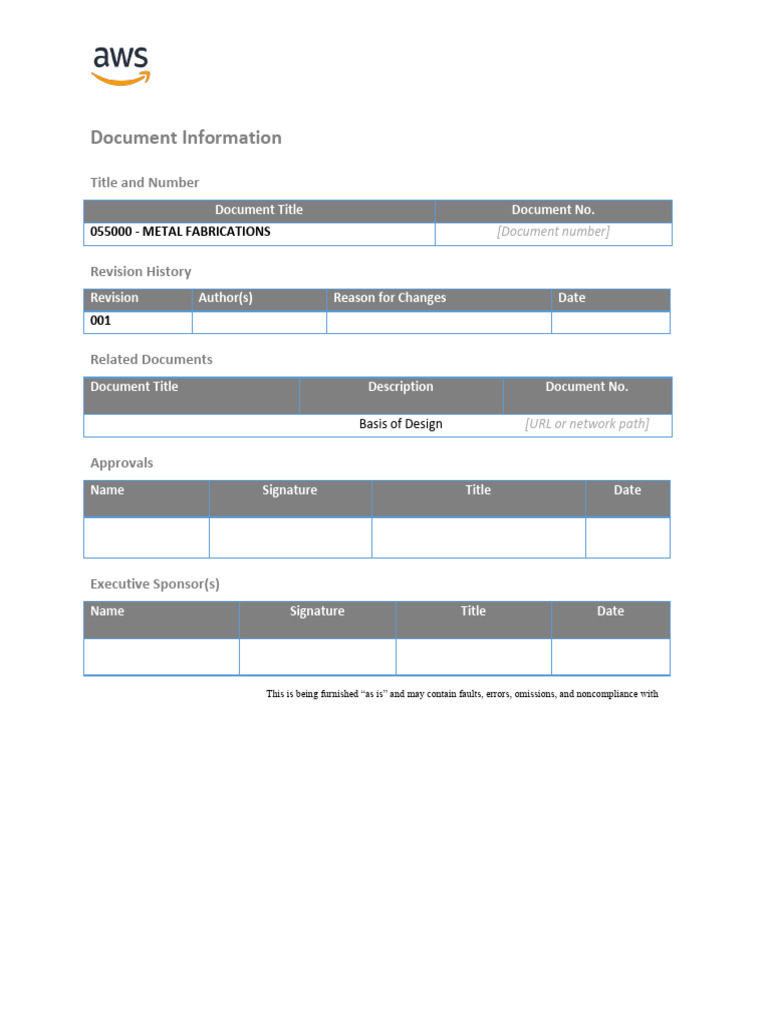 AWS Data Center Metal Fabrications Spec | PDF | Screw | Pipe (Fluid ...