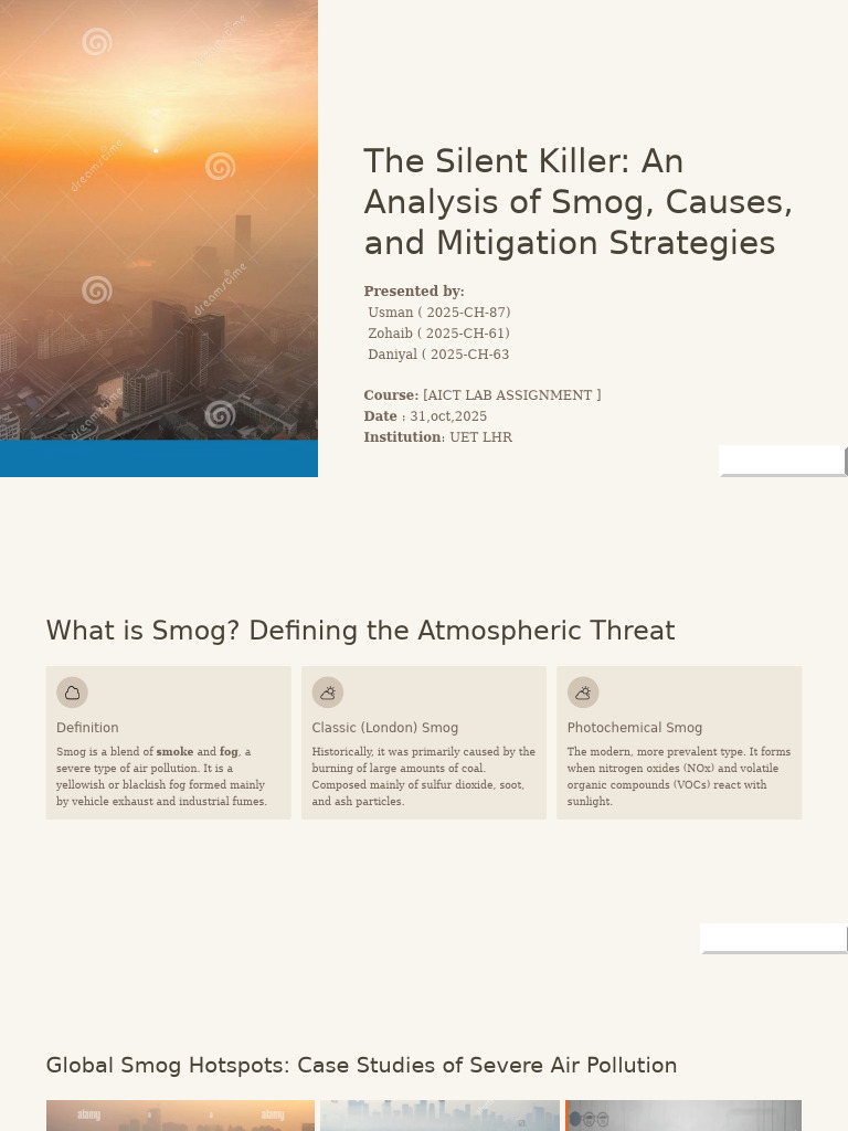 The Silent Killer an Analysis of Smog Causes and Mitigation Strategies ...