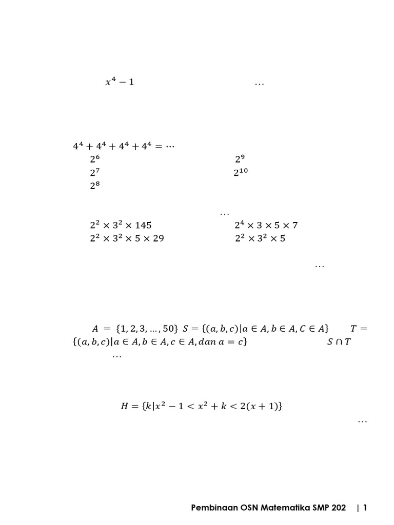 Soal Latihan OSN Matematika SMP 2024 | PDF