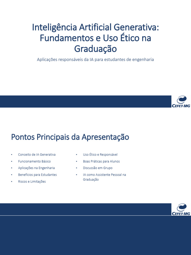 IA Generativa na Educação: Ética e Aplicações | PDF | Inteligência ...