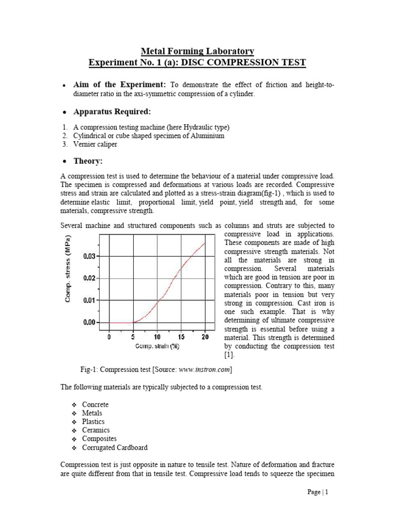 Exp 1 Lab Manual | PDF | Deformation (Engineering) | Strength Of Materials
