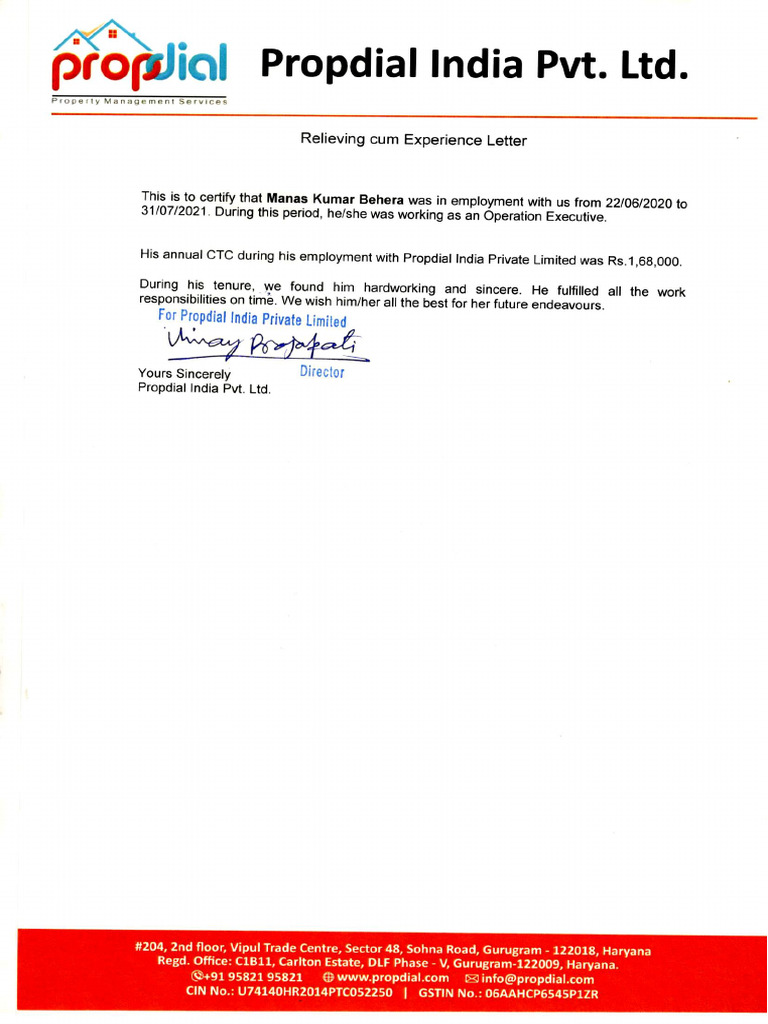 Exp Letter | PDF