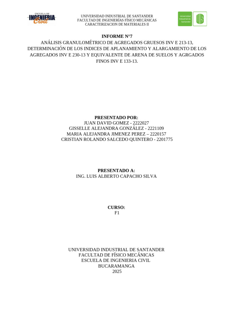 Informe N°7 | PDF | Hormigón | Materiales