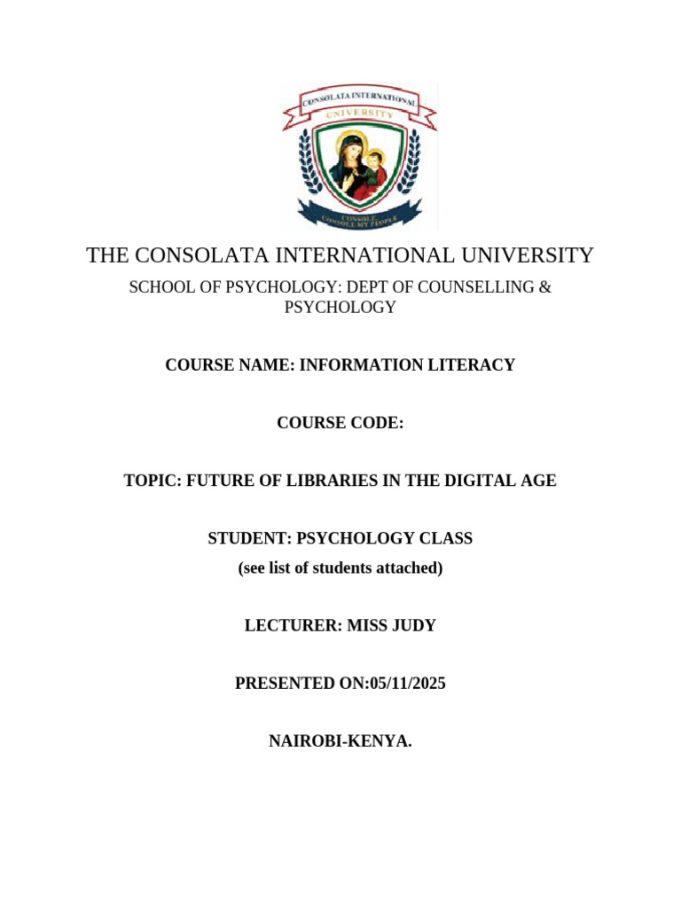 Future of Libraries in Digital Age | PDF | Libraries | Librarian