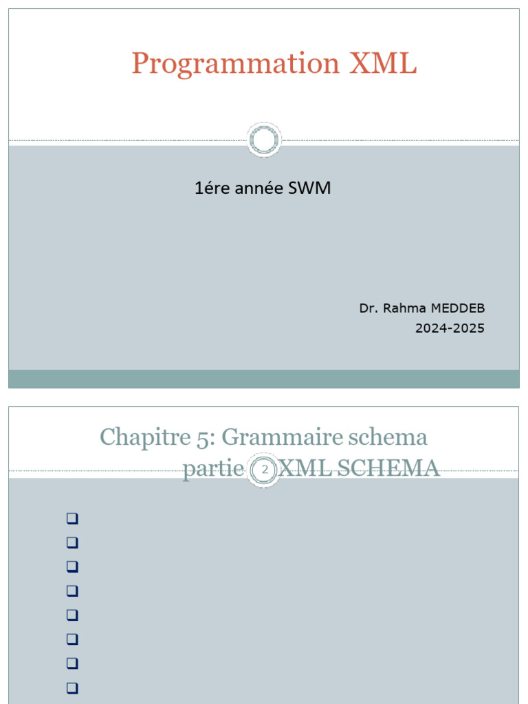 Grammaire XML Schema et Types de Données | PDF | XML | Persistance