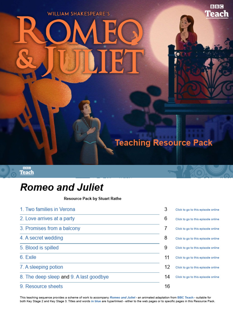 Romeo and Juliet Teaching Resource Pack | PDF | Characters In Romeo And ...