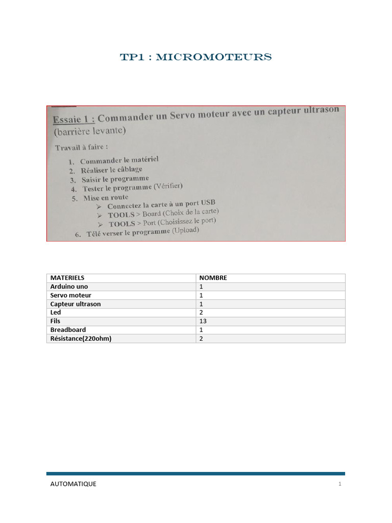 Commande de moteurs avec Arduino | PDF
