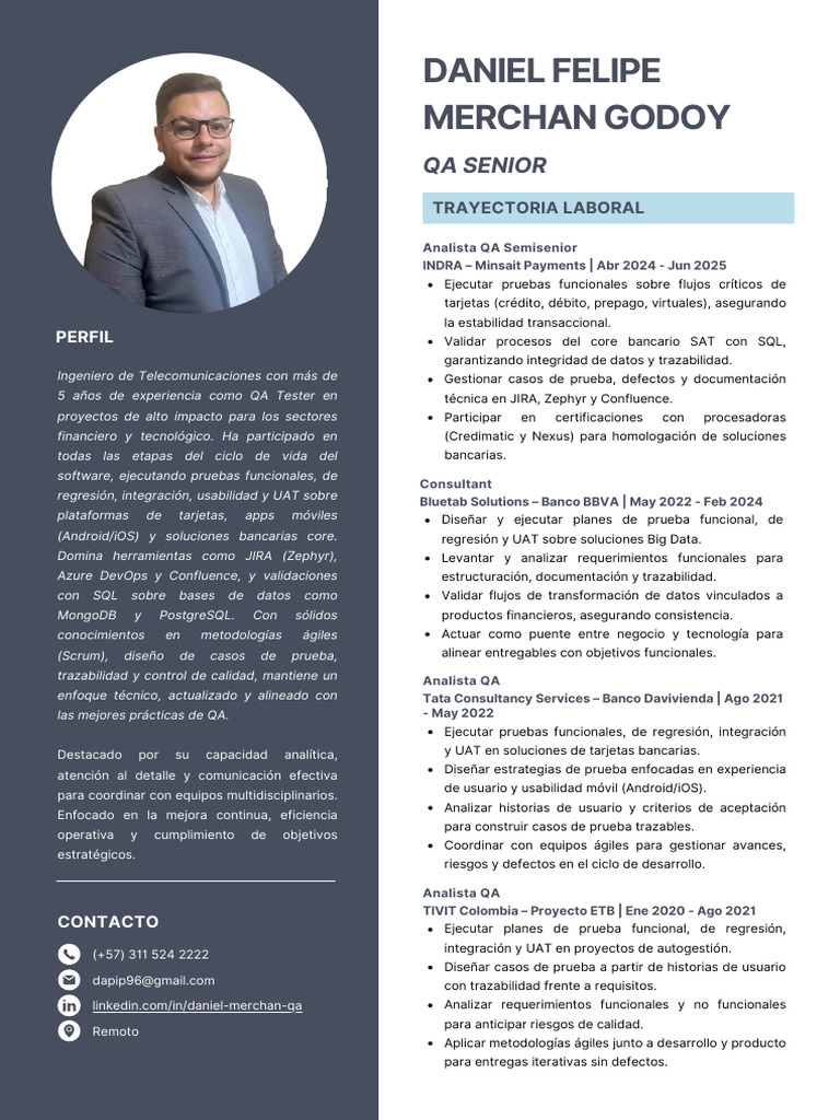 CV Daniel Felipe Merchan 2 | PDF | Ingeniería Informática | Ingeniería ...